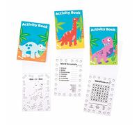 Baker Ross FE530 Libro di Attività a Tema Dinosauro per Bambini - Pacco da 12, Include Puzzle, Adesivi e Pagine da Colorare per Bambini