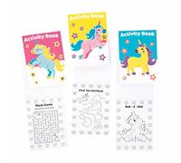 Baker Ross FE542 Libro di Attività a Tema Unicorno per Bambini - Pacco da 12, Include Puzzle, Adesivi e Pagine da Colorare per Bambini