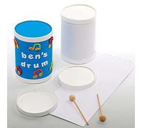 Baker Ross FE624 Kit Mini Tamburi - Confezione da 3, Set di Arti e Mestieri Musicali per Bambini, Crea il Tuo Tamburo