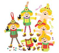 Baker Ross FE655 - Kit di perline per spaventapasseri, confezione da 5, decorazione autunnale per bambini, attività artistiche e artigianali per bambini da fare e decorare