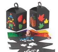 Baker Ross FE683 - Lanterna per feste di raccolto, confezione da 4 pezzi, arte e artigianato per bambini, kit di vetro colorato per bambini, attività autunnali per bambini