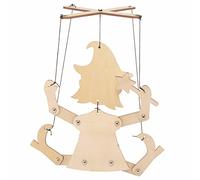 Baker Ross FE686 Marionetta in Legno Strega - Confezione da 3, Crea i tuoi burattini in legno, burattini per bambini, oggetti in legno per bambini da assemblare e decorare