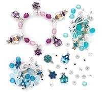 Baker Ross FE864 Kit Braccialetti con Ciondoli Inverno Fatato - Confezione da 3, Perfetti per la Creazione di Gioielli per Bambini, Attività Artigianali e Manuali per Feste
