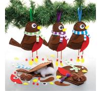 Baker Ross FE873 Kit da Cucito Pettirosso di Natale - Confezione da 3, Set da Cucito per Bambini, Attività Creative per Bambini, Progetto Ideale di Arti e Mestieri