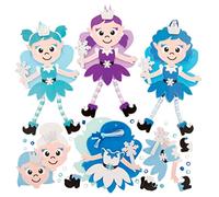 Baker Ross FE875 Kit Artigianali di Natale Fatine con Perline - Confezione da 5, Kit di Decorazioni Natalizie Artigianali, Attività Artistiche per Bambini da Creare e Decorare