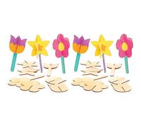 Baker Ross Fiori di Legno 3D - Confezione da 16, Artigianato per Bambini (AT448)