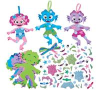 Baker Ross FN085 Squadra di mostri marini - Confezione da 8, kit di decorazione per bambini