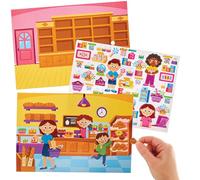 Baker Ross FN091 Scene di negozio adesive - Confezione da 5, adesivi autoadesivi per bambini, lavoretti per bambini, adesivi per bambini