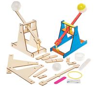 Baker Ross FN118 Kit catapulta a trabucco in legno - Confezione da 2, kit di artigianato in legno STEM per bambini, scuole e insegnanti