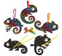 Baker Ross FN190 Camaleonte decorazioni da grattare - Confezione da 10, lavoretti da grattare per bambini, immagini da grattare per bambini