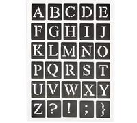 Baker Ross FN258 Set di stencil adesivi - Confezione da 30, stencil adesivi per lettere, lettere dell'alfabeto per l'artigianato