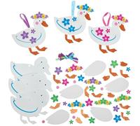 Baker Ross FN376 Kit di decorazioni di primavera con anatre da mescolare e abbinare - Confezione da 8, decorazioni di primavera per bambini