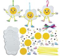 Baker Ross FN397 Kit di decorazioni con uova fritte - Confezione da 8, Kit di decorazioni artistiche e artigianali in schiuma per bambini