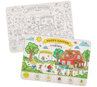 Baker Ross FN398 Tovagliette colorate per la caccia alle uova di Pasqua - Confezione da 8, decorazioni pasquali da colorare per bambini