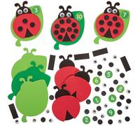 Baker Ross FN433 Kit magnetici con coccinelle per contare - Confezione da 10, STEM, scienze, matematica e ausili didattici per bambini e scuole