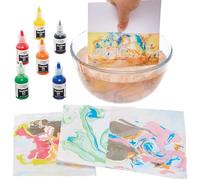 Baker Ross FN471 Inchiostri per marmorizzazione confezione risparmio - Confezione da 6, arti e mestieri con marmorizzazione ad acqua, creazione di motivi per bambini
