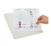 Baker Ross FN481 Buste per plastificazione A4 - Confezione da 50, fogli trasparenti con finitura lucida