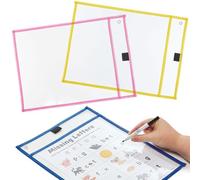 Baker Ross FN485 Buste riutilizzabili cancellabili A4 - Confezione da 6, forniture scolastiche ed educative per bambini e insegnanti