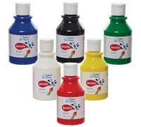 Baker Ross FN505 Confezione di colori acrilici primari da 150 ml - Confezione da 6, confezione risparmio di barattoli di vernice, vernice per bambini