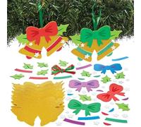 Baker Ross FN641 Kit decorativi natalizi Mix & Match con campanelle - Confezione da 8, set di artigianato natalizio per bambini per creare decorazioni con campanelle