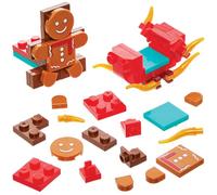 Baker Ross FN653 Kit per costruire l'omino di pan di zenzero e la slitta - Confezione da 2, set di costruzioni natalizie per bambini per creare personaggi a tema festivo