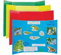 Baker Ross FN683 Piccoli pannelli di presentazione colorati - Confezione da 4, pannelli espositivi per lavori manuali, presentazioni, progetti da tavolo