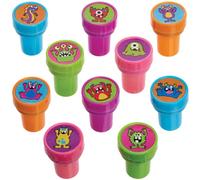 Baker Ross FX206 Timbrini Autoinchiostranti Mostro - Set di 10, Scrittura Creativa per Bambini