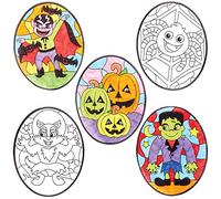Baker Ross FX285 Decorazione di Halloween da Colorare per Finestre - Set di 18, attività di Halloween per Bambini