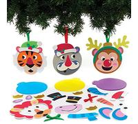 Baker Ross FX370 Pallina dell'albero di Natale con Animali della Giungla - Confezione di 8, Ornamenti di Natale