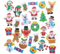 Baker Ross FX380 Adesivi Natalizi in Feltro - Confezione da 80, Adesivi per Bambini