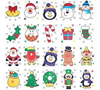 Baker Ross FX408 Tatuaggi Personaggi Natalizi - Confezione di 80, Tatuaggi per Bambini