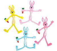 Baker Ross FX474 Coniglietti flessibili - Confezione da 4, giocattoli per riempire i sacchetti di Pasqua per bambini
