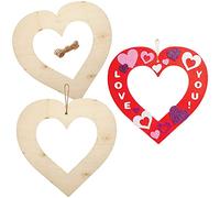 Baker Ross FX500 Sagome per ghirlande di legno a forma di cuore - Confezione da 6, decorazioni fai-da-te per San Valentino e la festa della mamma
