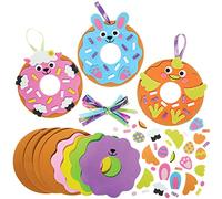 Baker Ross FX541 Kit per ciambelle di Pasqua - Confezione da 8, decorazione artigianale di Pasqua in schiuma espansa per bambini