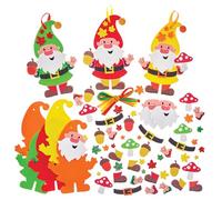 Baker Ross FX560 Kit di decorazioni miste con gnomi autunnali - Confezione da 8, decorazioni autunnali per bambini