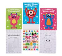 Baker Ross FX592 Monster Sticker Activity Books - Confezione da 8, divertenti libri di attività di Halloween per bambini