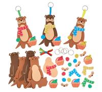 Baker Ross FX608 Kit portachiavi assortiti di lontra - Confezione da 8, decorazioni autunnali per bambini