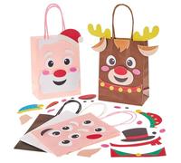 Baker Ross FX666 Kit per sacchetti regalo di Natale - Confezione da 5, sacchetti per feste natalizie e sacchetti regalo da decorare e personalizzare