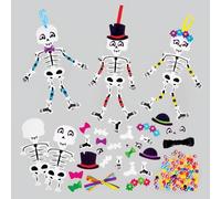Baker Ross FX699 Kit per la decorazione di braccia e gambe di scheletri - Confezione da 5, decorazioni di Halloween e artigianato per bambini