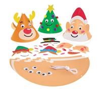 Baker Ross FX704 Kit di cappelli a cono per feste natalizie - Confezione da 6, Accessori per feste natalizie per bambini