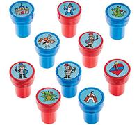 Baker Ross FX720 Timbri autoinchiostranti con cavalieri e draghi - Confezione da 10, Timbri per bambini per arti e mestieri