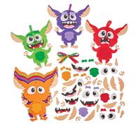 Baker Ross FX859 Gremlin Kit di decorazioni miste e assortite - Confezione da 8, Kit di decorazioni natalizie di artigianato artistico per bambini
