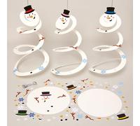 Baker Ross FX865 Kit di decorazioni a spirale con pupazzo di neve - Confezione da 8, Kit di decorazioni natalizie per bambini