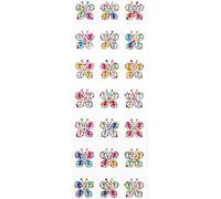 Baker Ross Gemme Acriliche Autoadesive a Forma di Farfalle Arcobaleno per Bambini, per Decorare e Personalizzare Biglietti e Creazioni Fai Da Te - Gemme Autoadesive per Bambini (Confezione da 20)