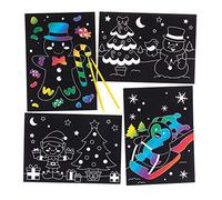 Baker Ross Immagini natalizie scratch art (confezione da 8) per creazioni e decorazioni natalizie per bambini, (AR756)
