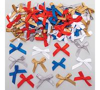 Baker Ross Jubilee - Fiocchi autoadesivi in raso, confezione da 100 pezzi, accessori artigianali (PJ101), assortiti