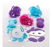 Baker Ross Kit coniglietti pompon (confezione da 3) - Creazioni pasquali per bambini