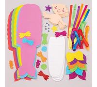 Baker Ross Kit Cucito con Sirene Arcobaleno (Confezione da 6) - Modelli con Nastri e Sagome per Bambini