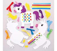 Baker Ross Kit cucito con unicorno arcobaleno (confezione da 6) - Modelli con nastri e sagome per bambini