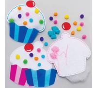 Baker Ross Kit da Cucito Cuscino Cupcake - Confezione da 2, Cucito per Bambini (FC413)